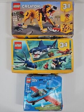 NIB LEGO Bundle 3in1 Wild Lion 3in1 Deep Sea Creatures City Jet Lot of 3 Creator